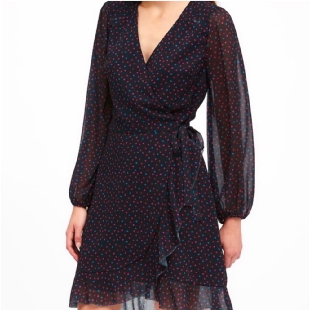 Banana Republic Black Ruffle Hearts 💕 Print Midi Dress 👗